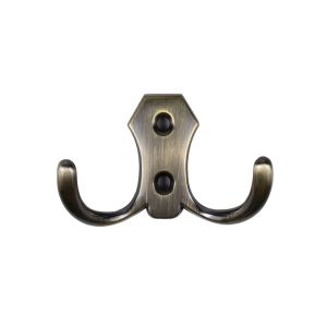 K203AB.2 Крючок 2-рожковый Старинная латунь