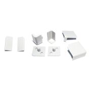 Комплект для плинтуса «Квадро» белый  (2 заглушки, угол внешний, угол внутренний)