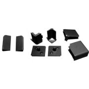 Комплект для плинтуса «Квадро» черный  (2 заглушки, угол внешний, угол внутренний)