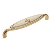 RS111GP.4/128/W Мебельная ручка MARTA Золото полированное/Белый