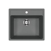 Мойка «Ulgran» U-104 односекционная, размер 560х500х200 мм, антрацит (343)