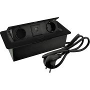 Удлинитель AQ PLUG-X H2 горизонтальный 2xSCHUKO 1xUSB А 1xUSB C черный (14.0101)