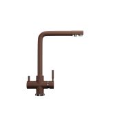 016 «ULGRAN» Смеситель для кухни с подключением к фильтру, терракот (307)